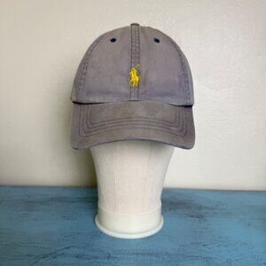 VTG Polo Ralph Lauren Gray Distressed Baseball Cap with Embroidered Logo